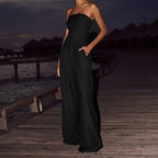 Women’s Strapless Wide-Leg Jumpsuit