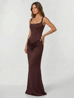 Womens Backless Bodycon Maxi Dress in Stretch Fabric