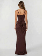 Womens Backless Bodycon Maxi Dress in Stretch Fabric