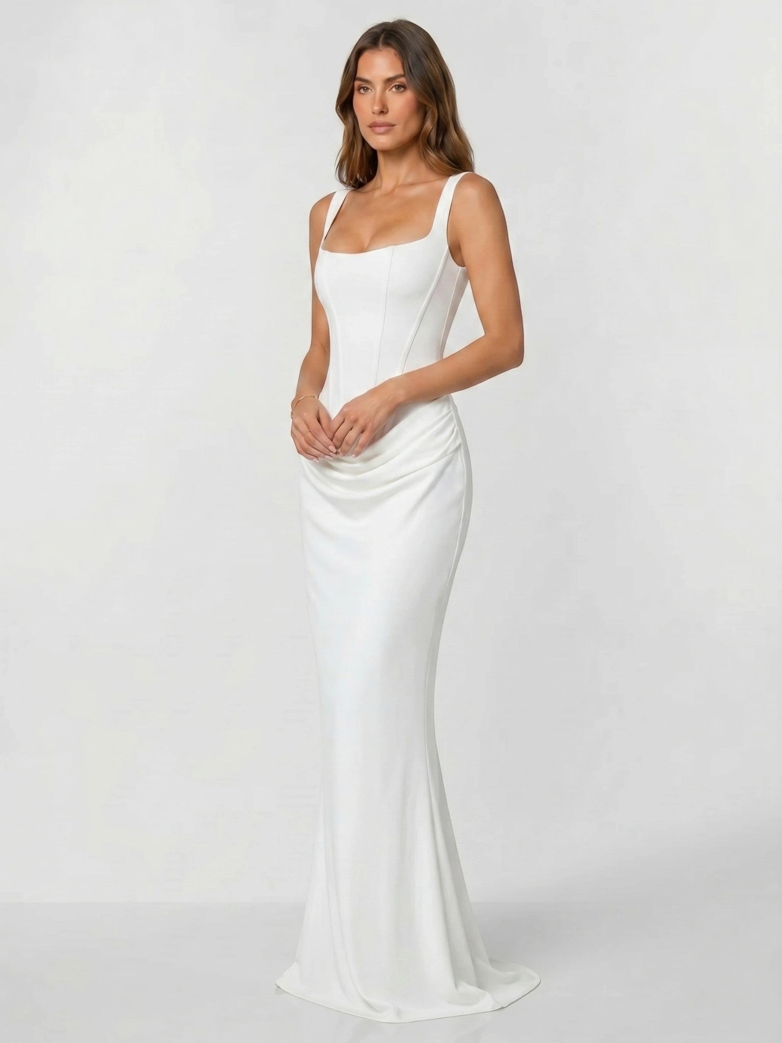 Womens Backless Bodycon Maxi Dress in Stretch Fabric