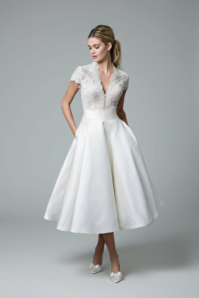 Women’s Structured Waist Pleated Midi Dress