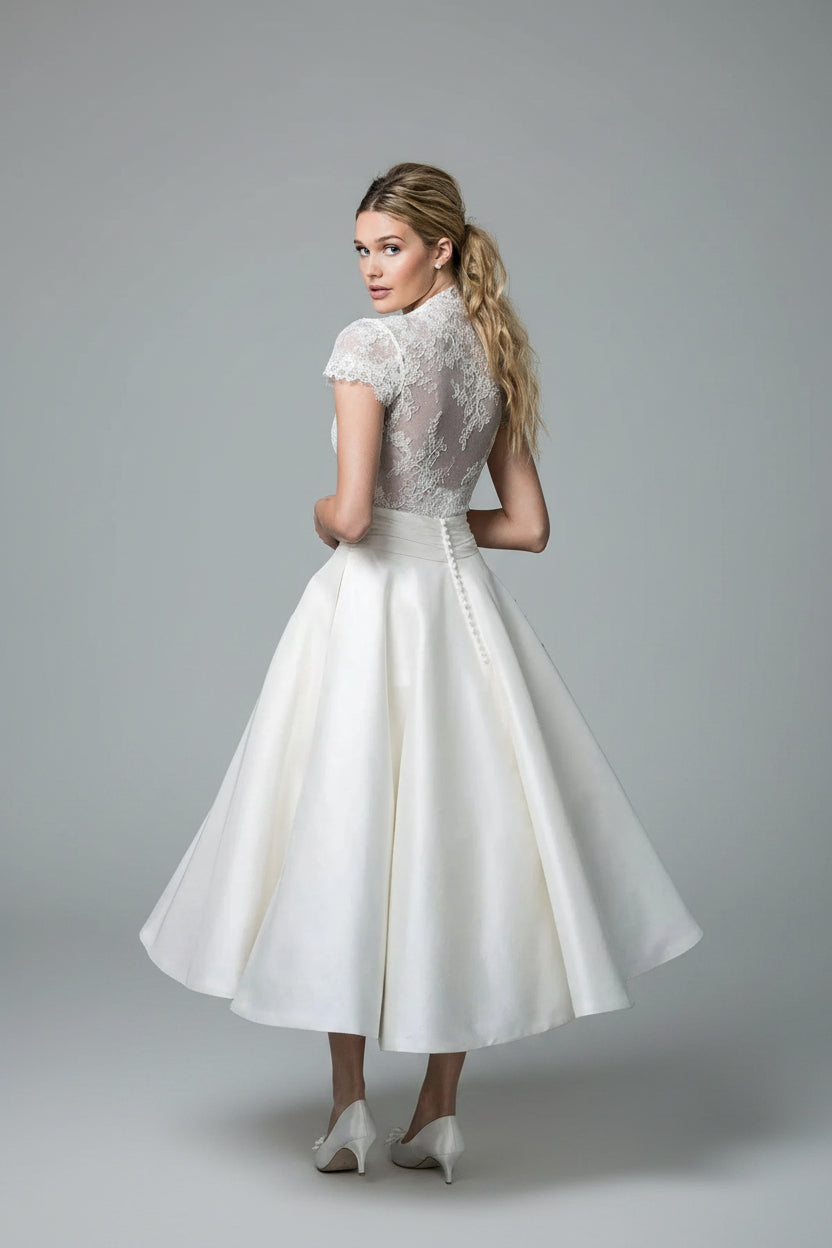 Women’s Structured Waist Pleated Midi Dress