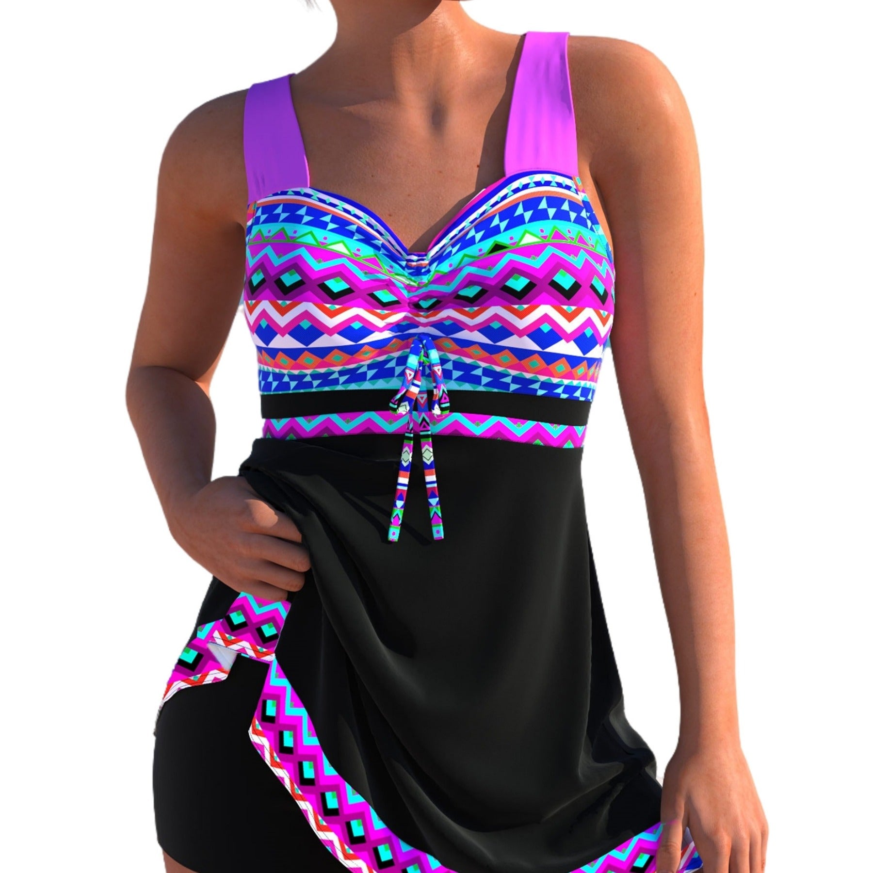 Women's Tankini Set with Graphic Print