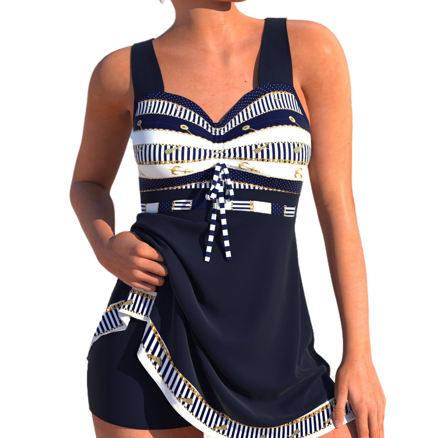 Women's Tankini Set with Graphic Print