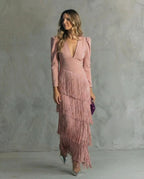 Women’s Textured Fringe Maxi Dress