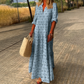 Women’s Tiered Maxi Dress with Long Sleeves