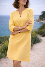 Women’s V-Neck Three Quarter Sleeve Mini Dress